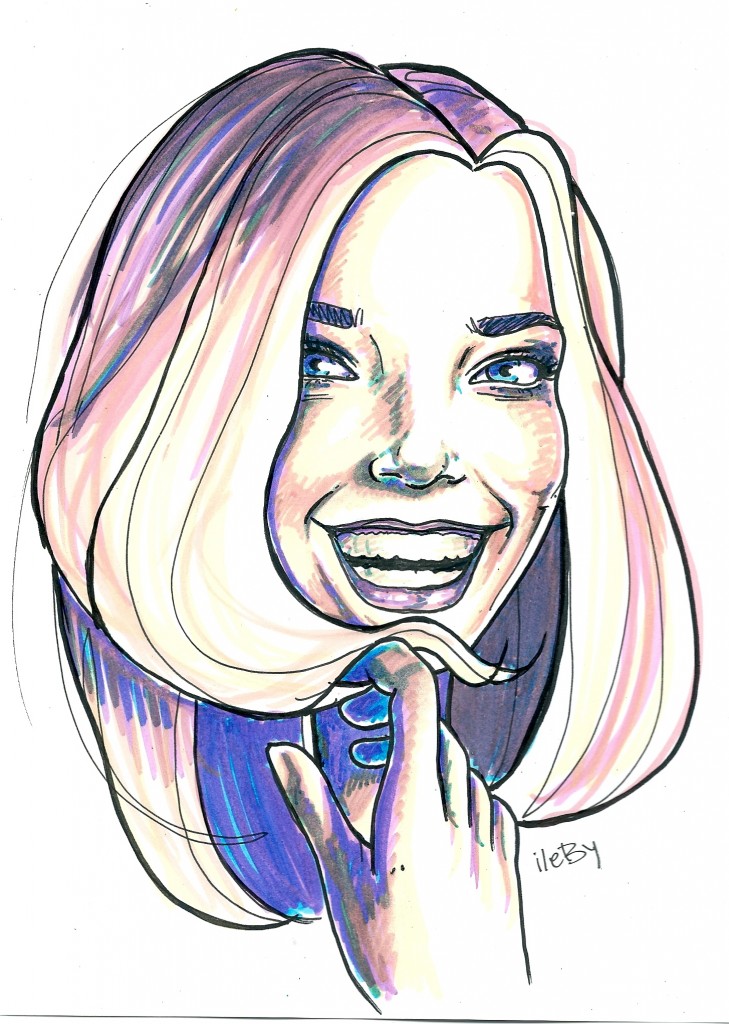 Anna använder Letraset pennor